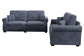 Dark Gray 2-Piece Stationary Sofa & Loveseat Set — Poundex F8429, authentic image 3