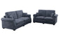Dark Gray 2-Piece Stationary Sofa & Loveseat Set — Poundex F8429, authentic image 4