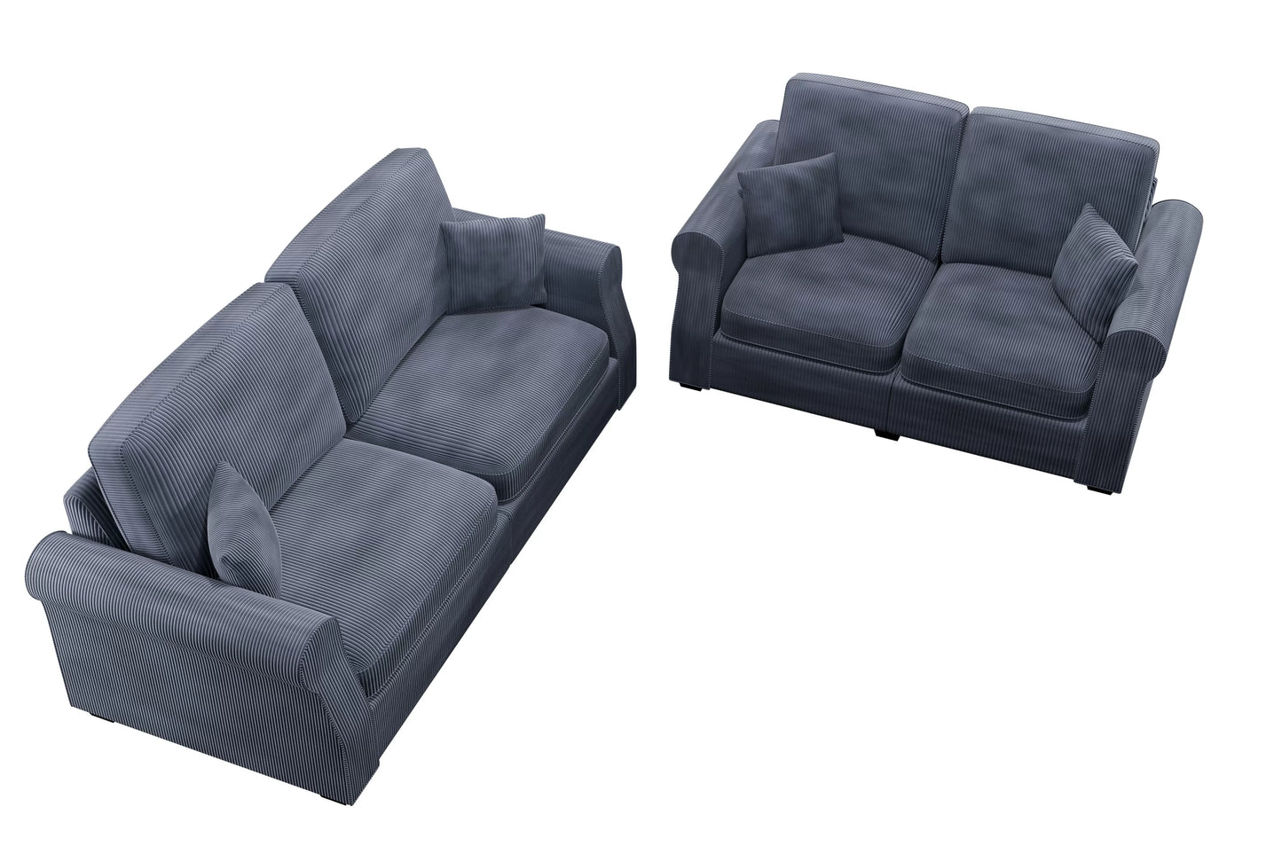Dark Gray 2-Piece Stationary Sofa & Loveseat Set — Poundex F8429, authentic image 5