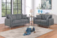Dark Gray 2-Piece Stationary Sofa & Loveseat Set — Poundex F8437, authentic image 1