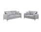Light Gray 2-Piece Stationary Sofa & Loveseat Set — Poundex F8438, authentic image 2