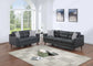 Black 2-Piece Stationary Sofa & Loveseat Set — Poundex F8443, authentic image 1