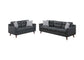 Black 2-Piece Stationary Sofa & Loveseat Set — Poundex F8443, authentic image 2