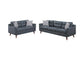 Blue Gray 2-Piece Stationary Sofa & Loveseat Set — Poundex F8444, authentic image 2