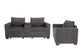 Dark Gray 2-Piece Stationary Sofa & Loveseat Set — Poundex F8459, authentic image 3