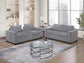Light Gray 2-Piece Stationary Sofa & Loveseat Set — Poundex F8460, authentic image 1