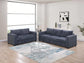 Dark Gray 2-Piece Stationary Sofa & Loveseat Set — Poundex F8461, authentic image 1