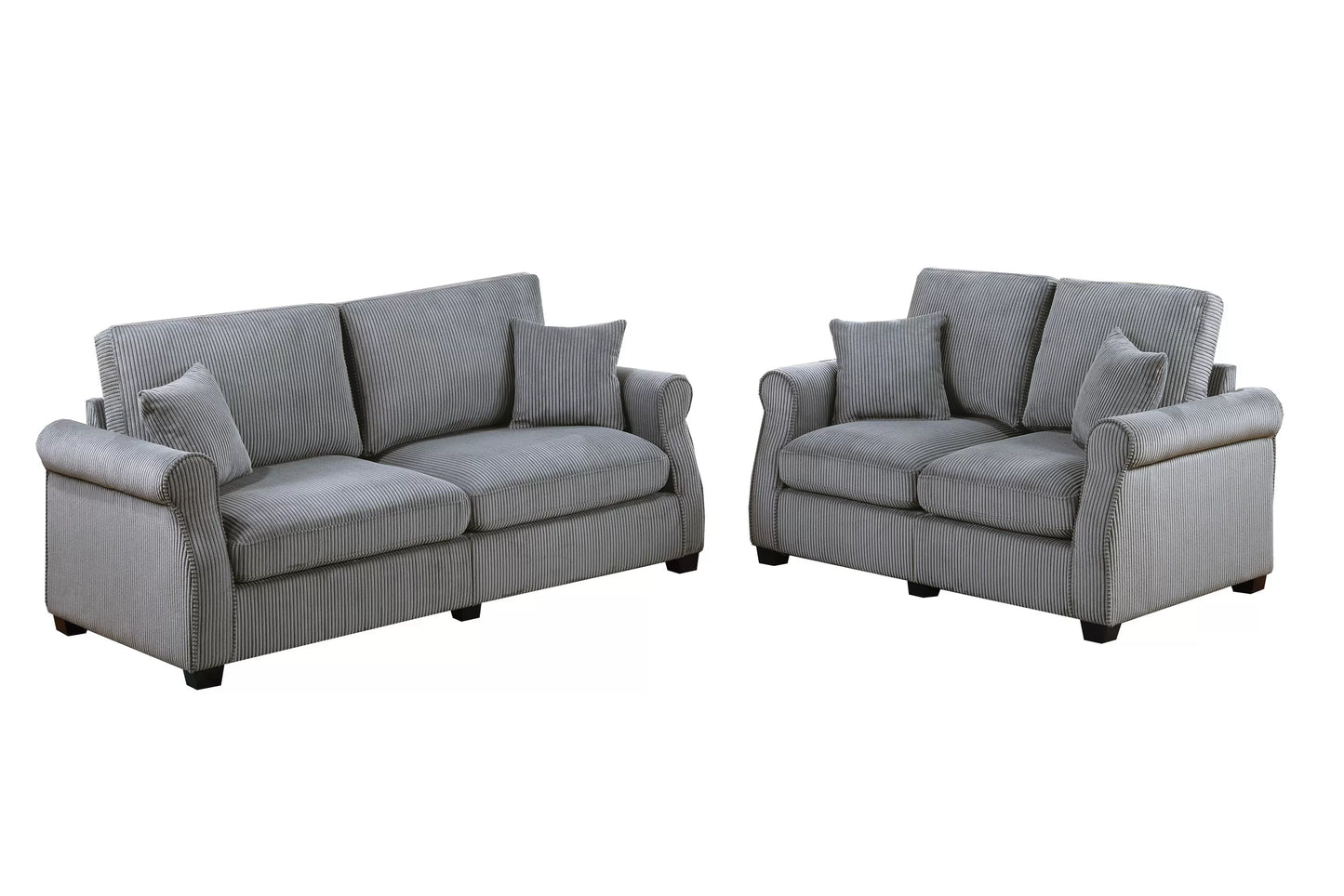 Fog 2-Piece Stationary Sofa & Loveseat Set — Poundex F8498, authentic image 2