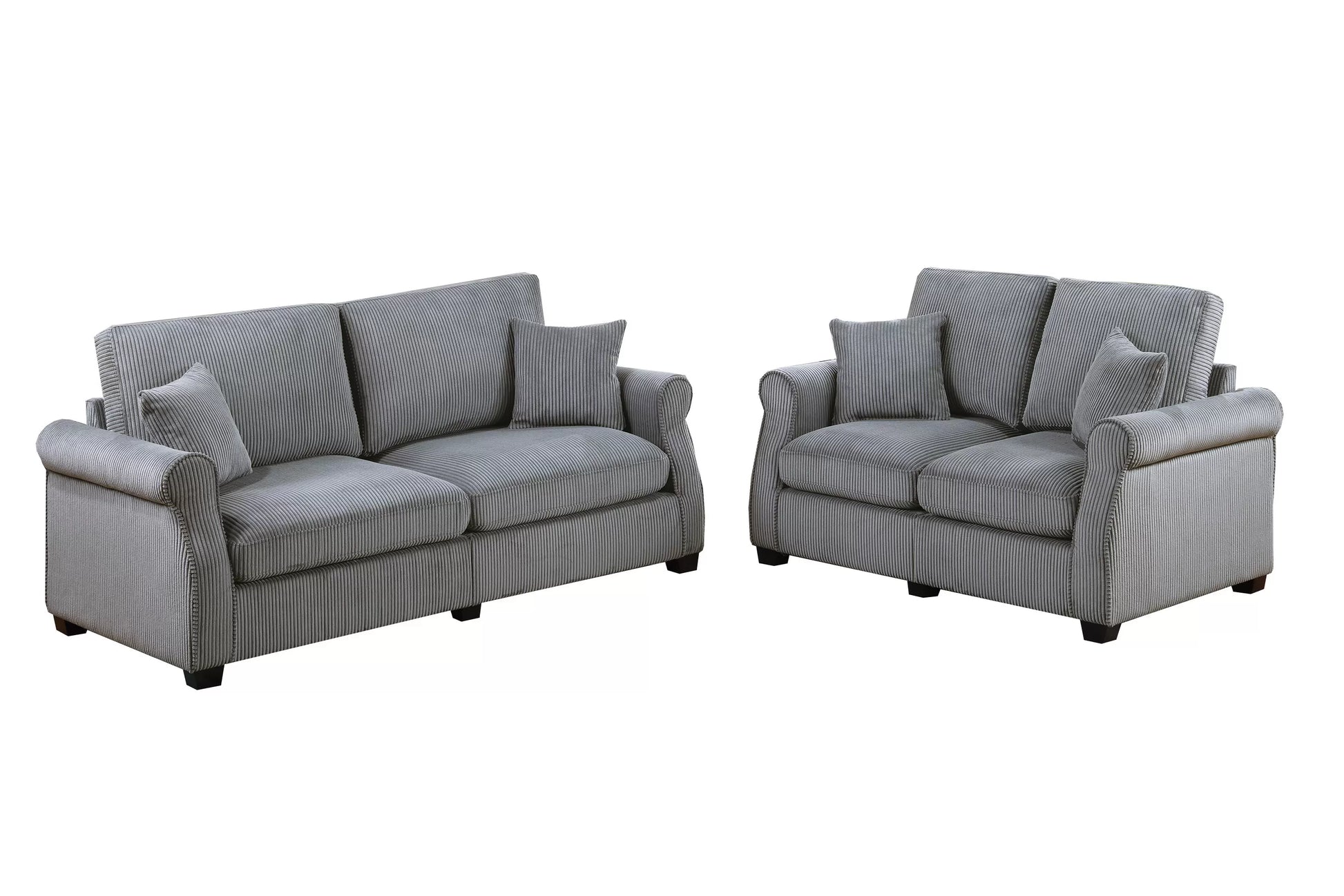 Fog 2-Piece Stationary Sofa & Loveseat Set — Poundex F8498, authentic image 2
