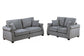 Fog 2-Piece Stationary Sofa & Loveseat Set — Poundex F8498, authentic image 2