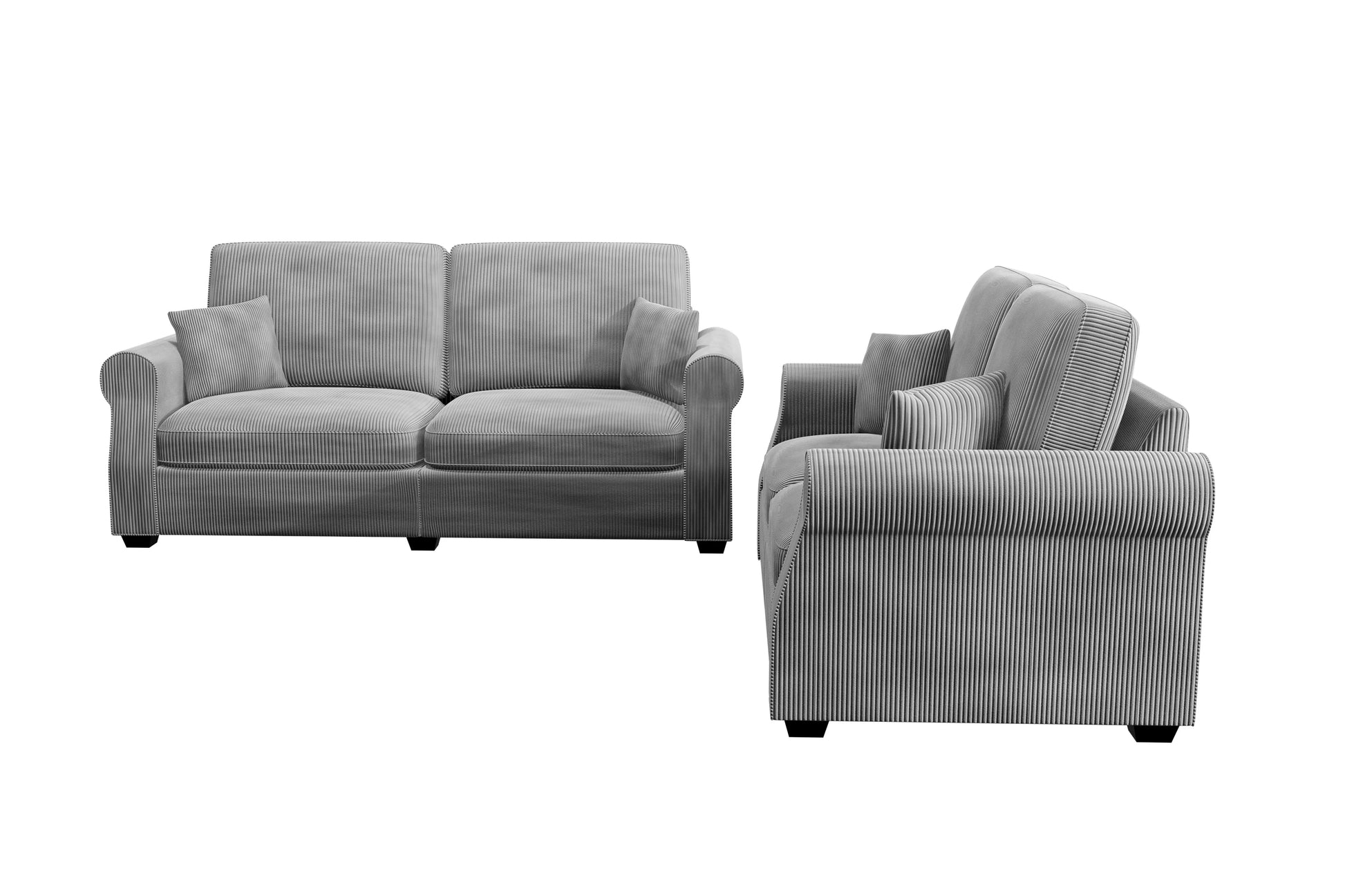 Fog 2-Piece Stationary Sofa & Loveseat Set — Poundex F8498, authentic image 3