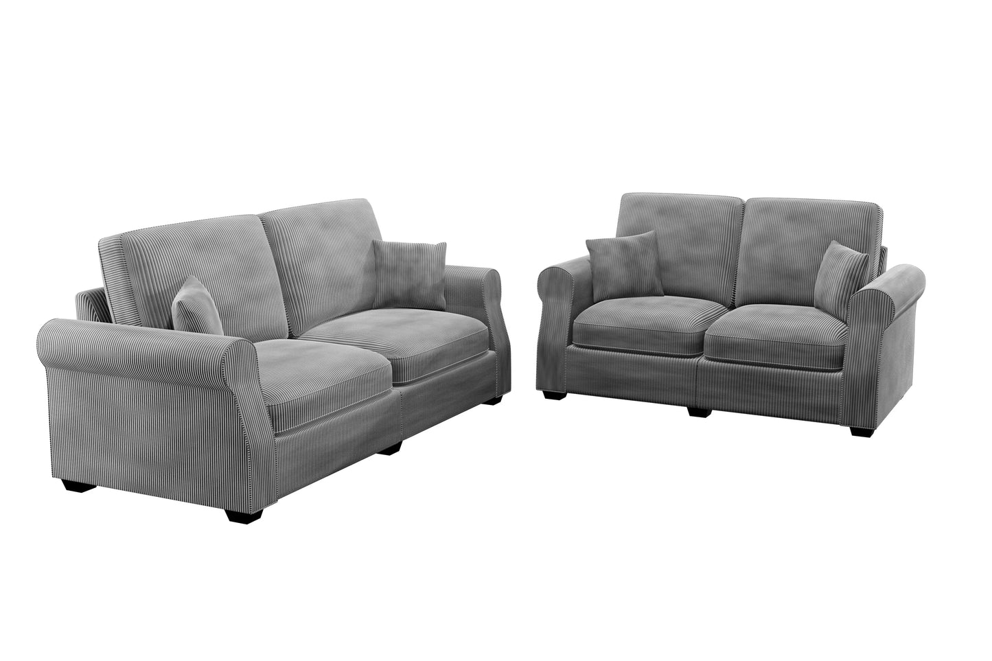 Fog 2-Piece Stationary Sofa & Loveseat Set — Poundex F8498, authentic image 4