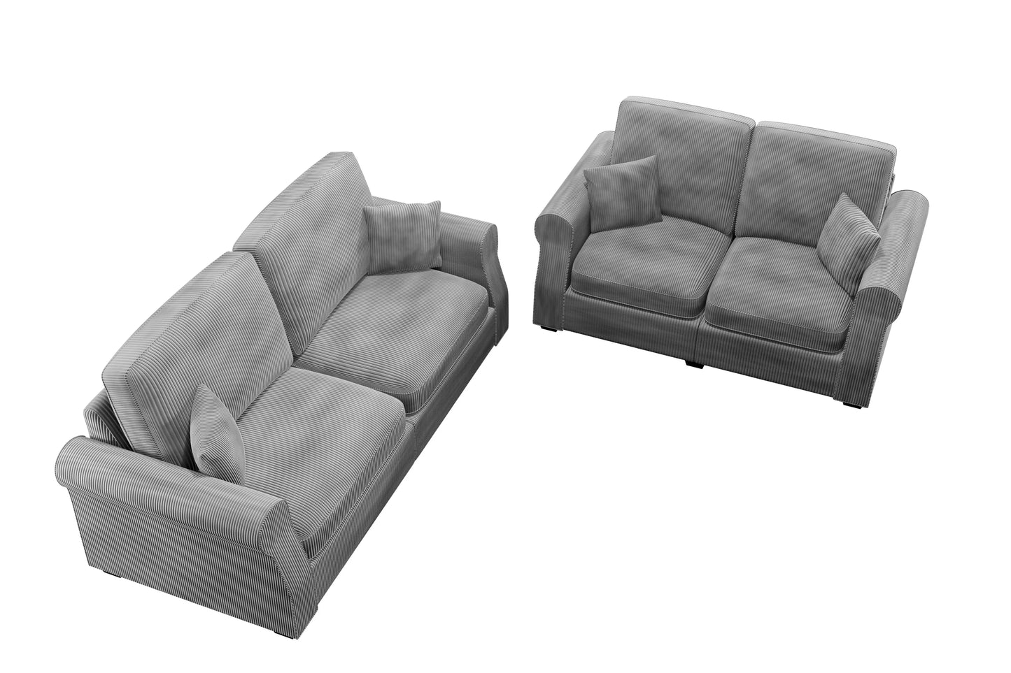 Fog 2-Piece Stationary Sofa & Loveseat Set — Poundex F8498, authentic image 5