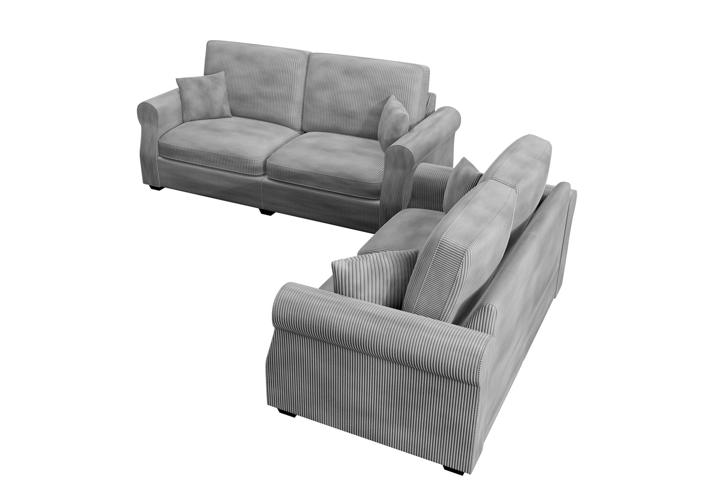 Fog 2-Piece Stationary Sofa & Loveseat Set — Poundex F8498, authentic image 6