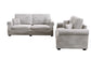 Ivory 2-Piece Stationary Sofa & Loveseat Set — Poundex F8499, authentic image 3