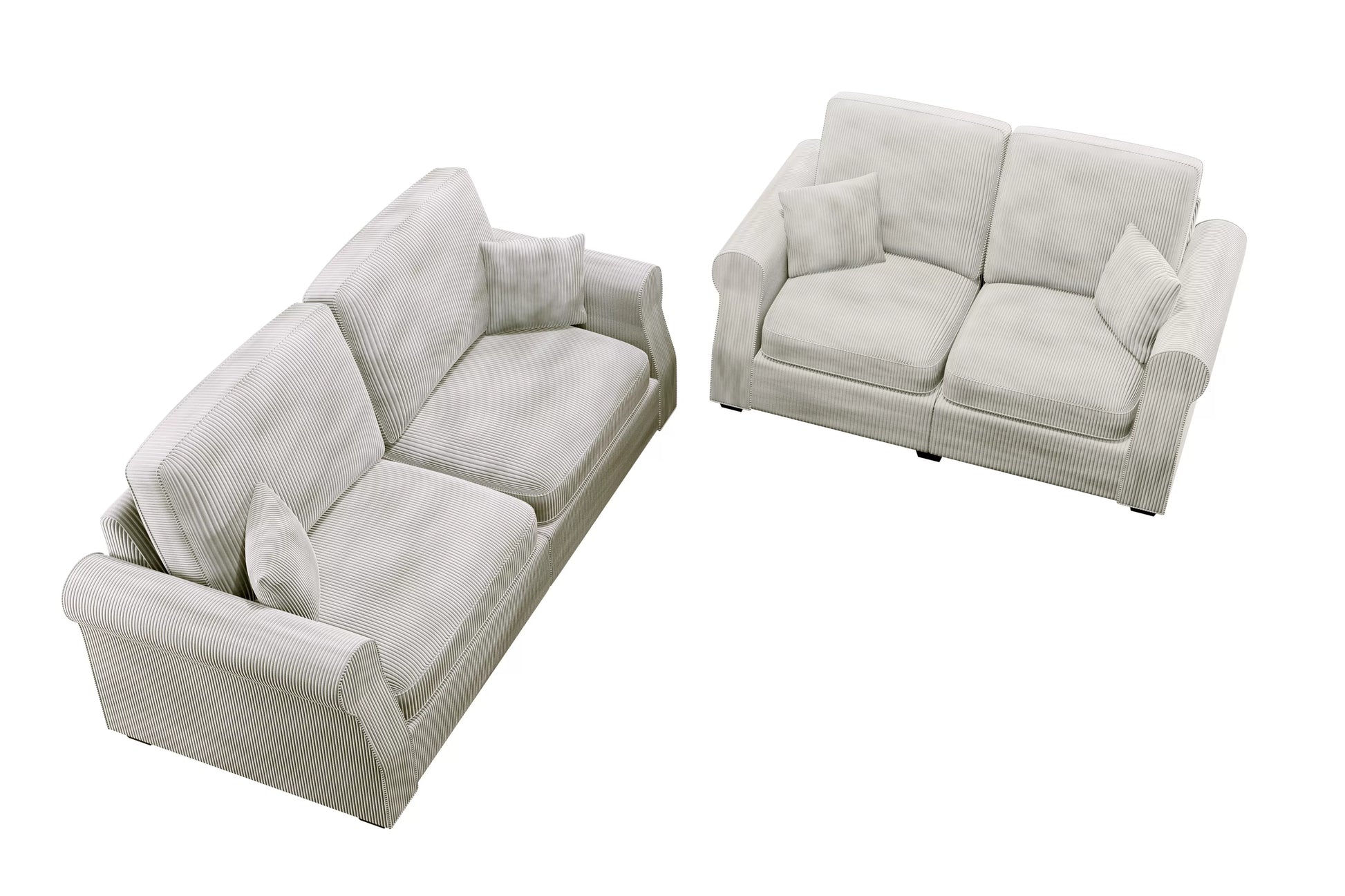 Ivory 2-Piece Stationary Sofa & Loveseat Set — Poundex F8499, authentic image 5