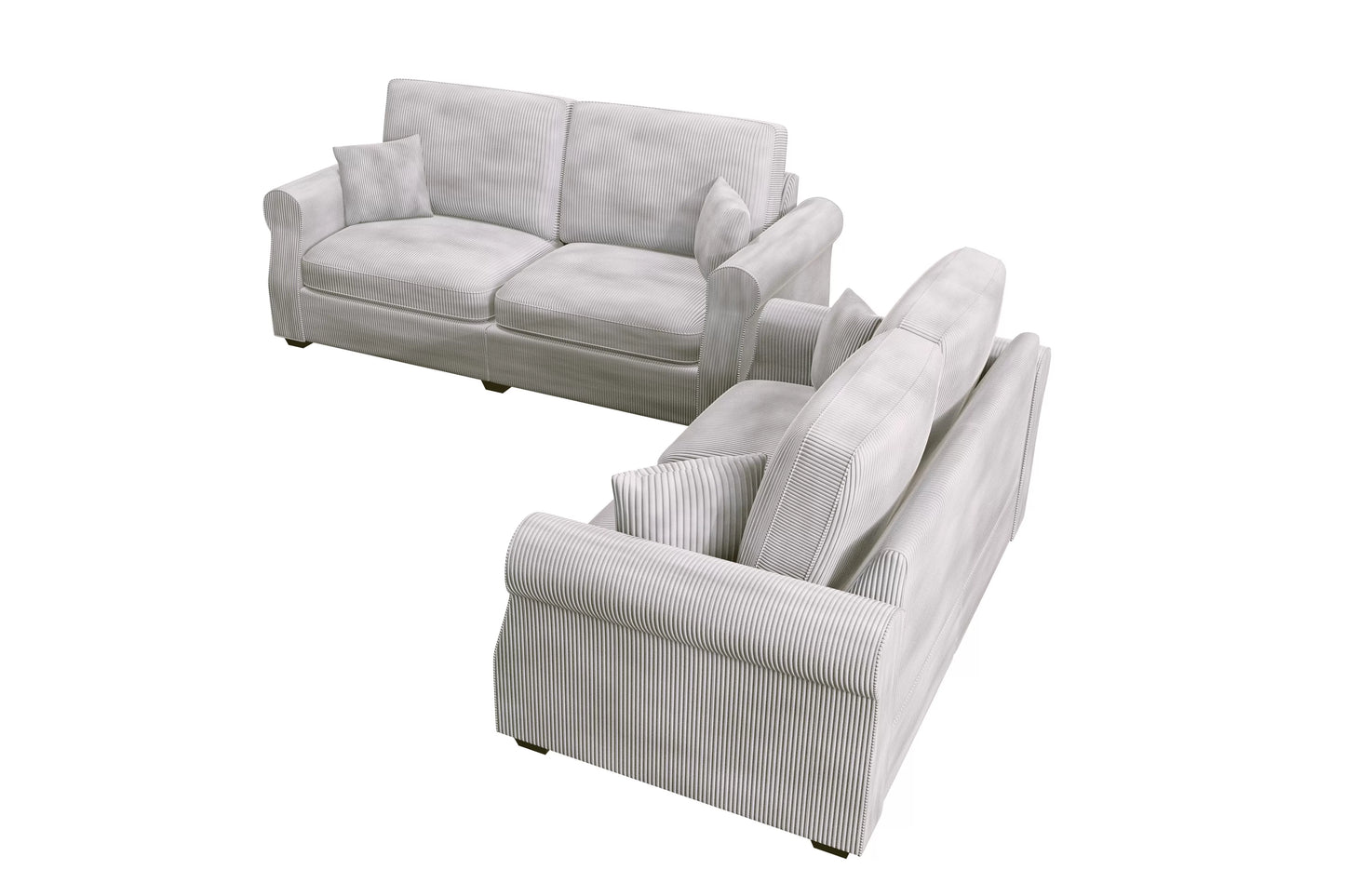 Ivory 2-Piece Stationary Sofa & Loveseat Set — Poundex F8499, authentic image 6