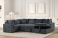 Ryder 3-piece charcoal corduroy sleeper sectional