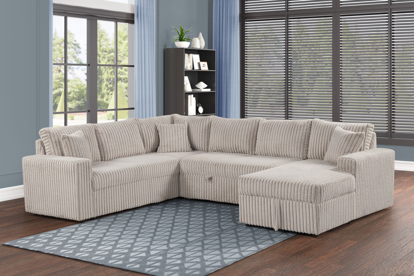 Ryder 3-piece Siberia corduroy sleeper sectional
