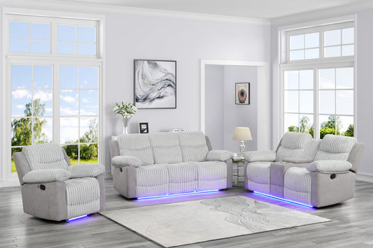 Sol dark grey 3-piece manual reclining set