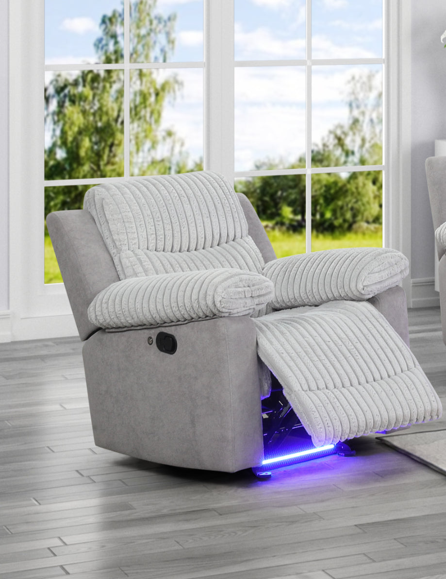 Sol dark grey manual glider recliner chair