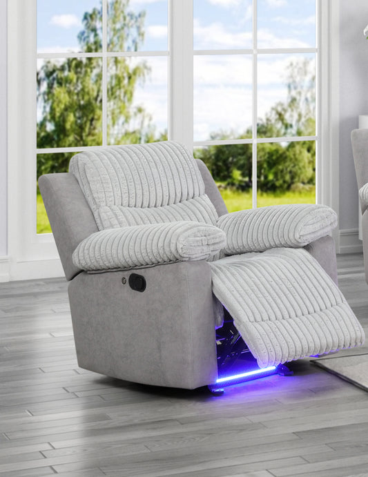 Sol dark grey manual glider recliner chair