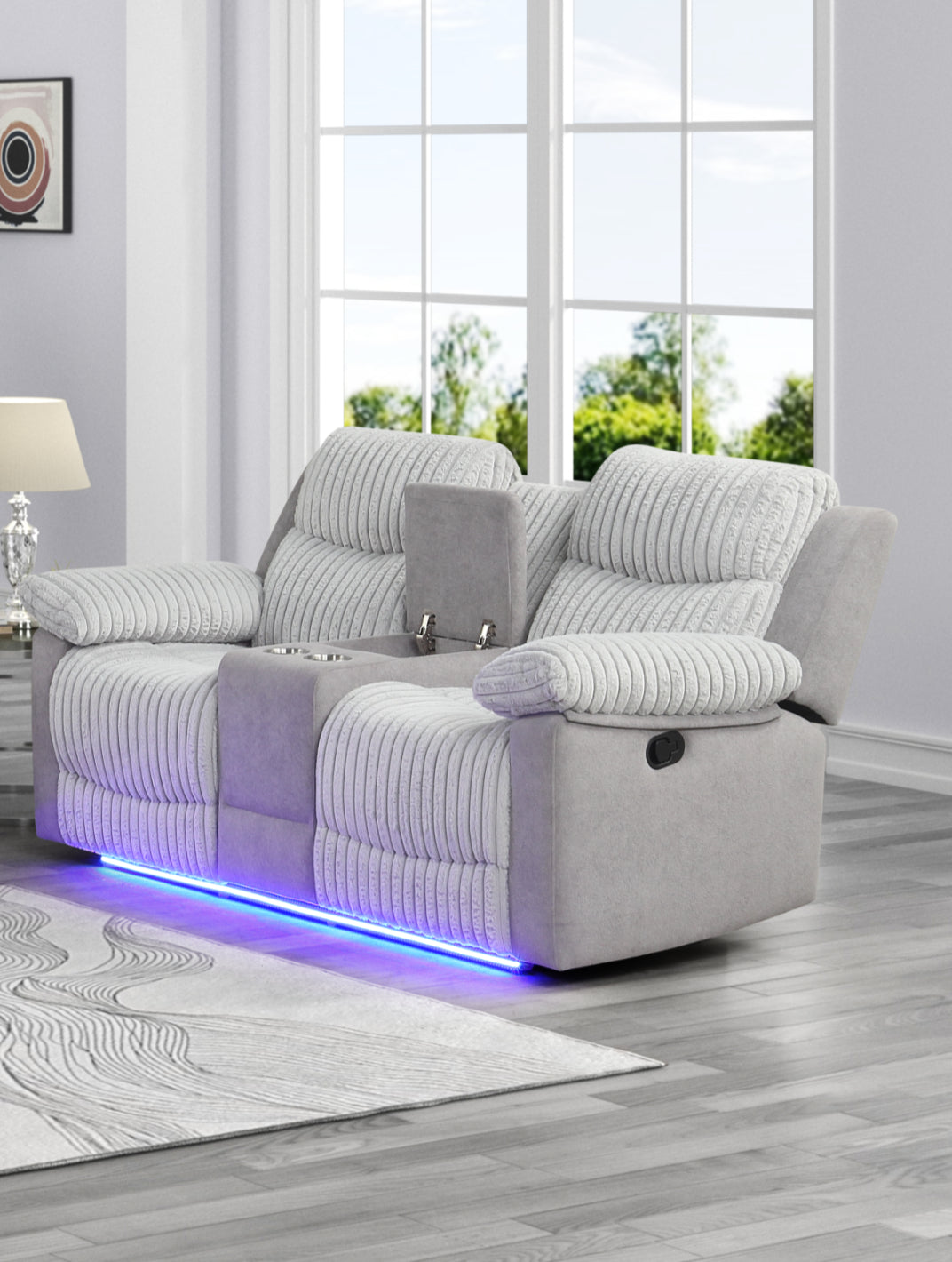 Sol dark grey manual reclining loveseat