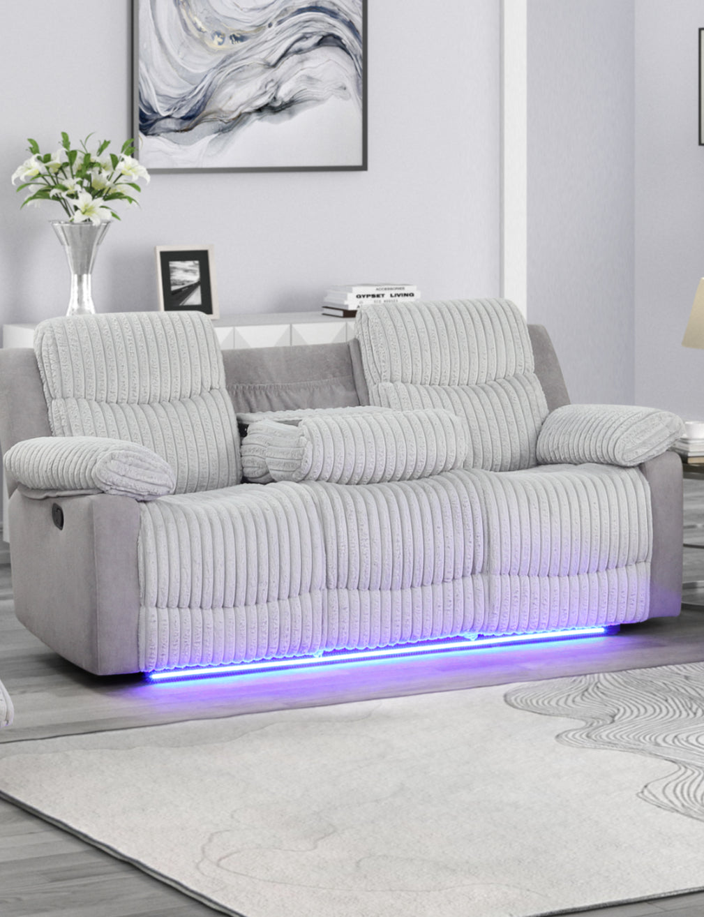 Sol dark grey manual reclining sofa