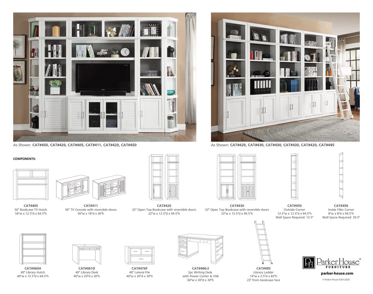 CATALINA 6-PIECE WORKSPACE LIBRARY WALL