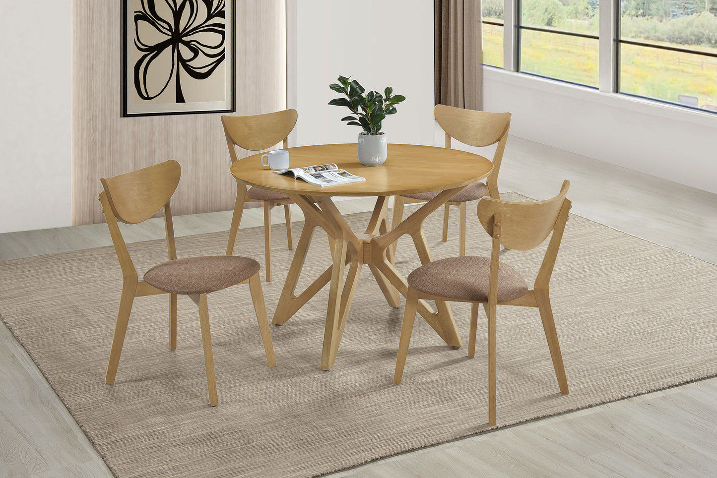 Elowen Wood Dining Side Chair Light Walnut (Set of 2)