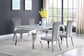 Carone 5-piece 81-inch Rectangular White Glass Dining Set Grey