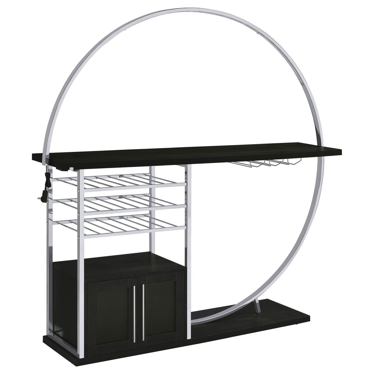 Risley 2-door Circular LED Wine Cabinet Dark Charcoal