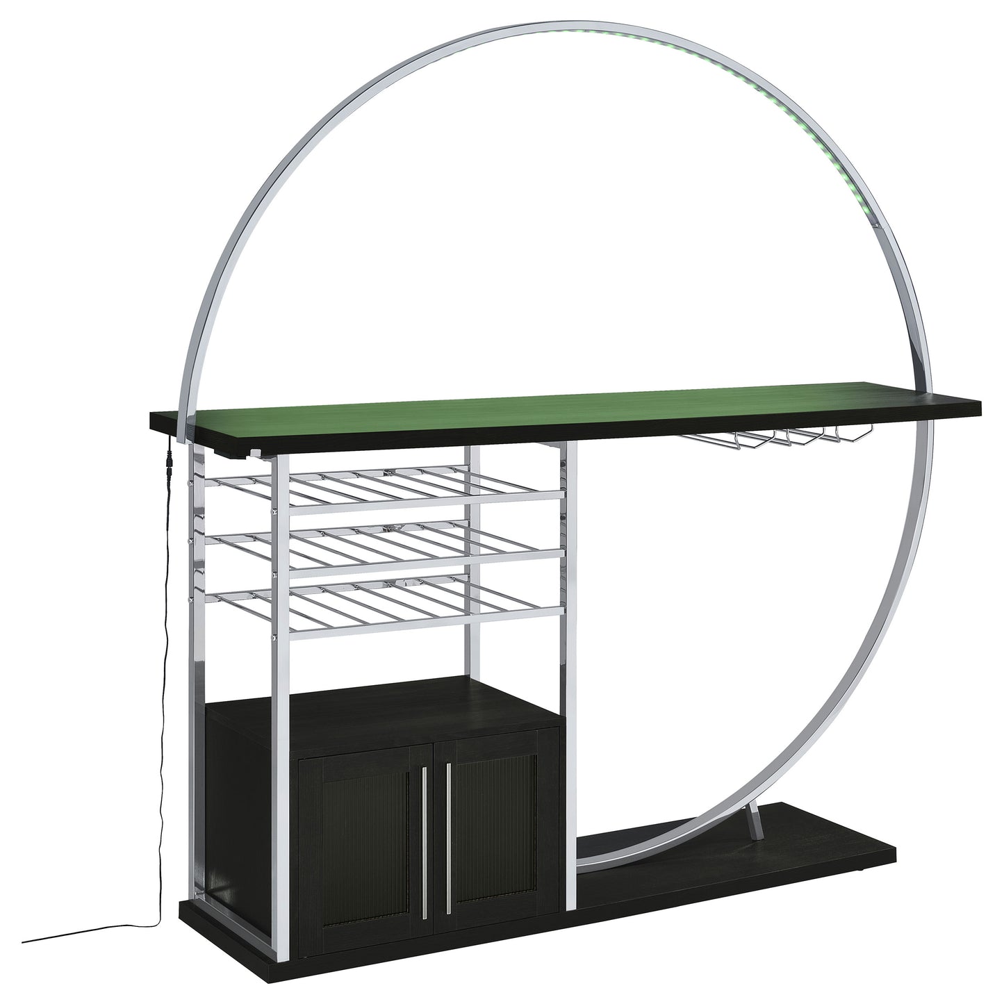 Risley 2-door Circular LED Wine Cabinet Dark Charcoal