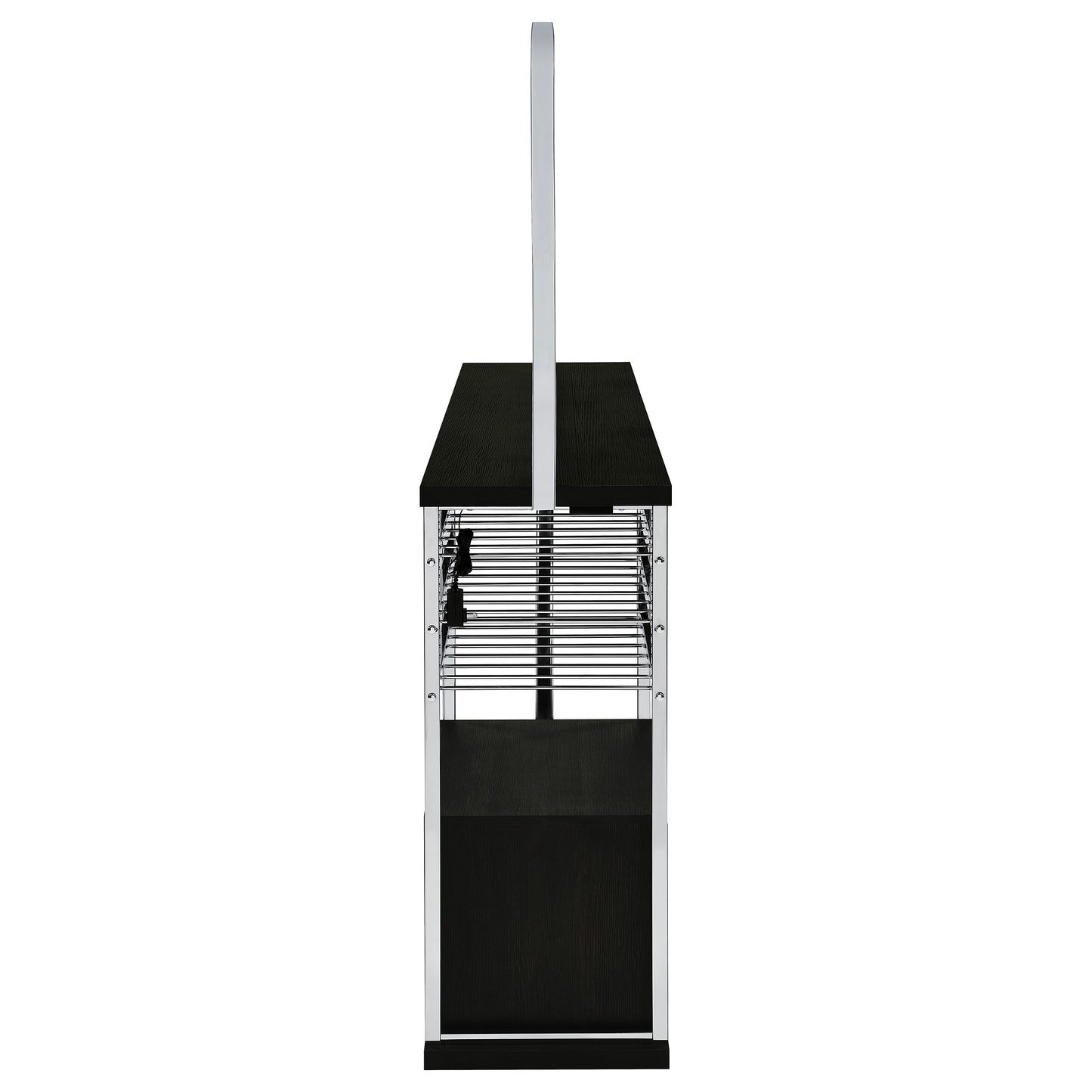 Risley 2-door Circular LED Wine Cabinet Dark Charcoal