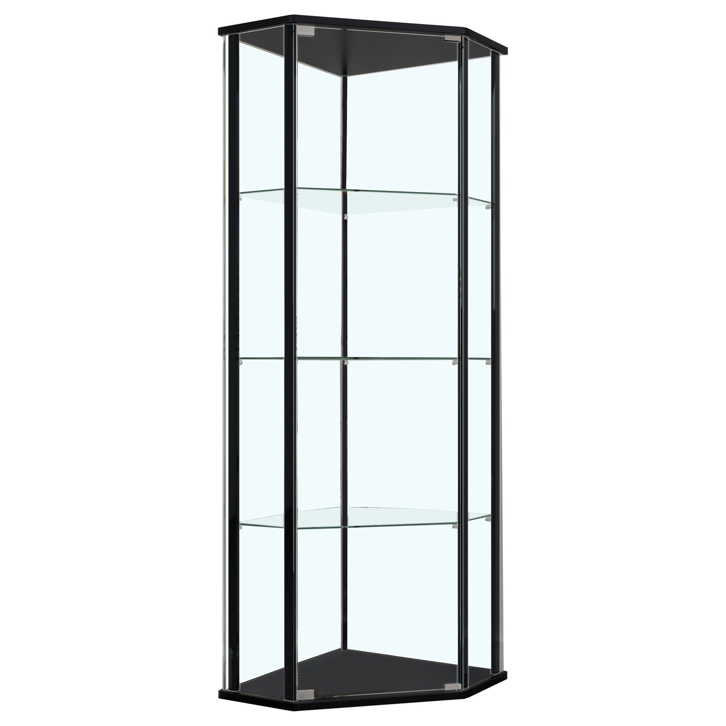 Zenobia 3-shelf Curio Cabinet Display Case Black
