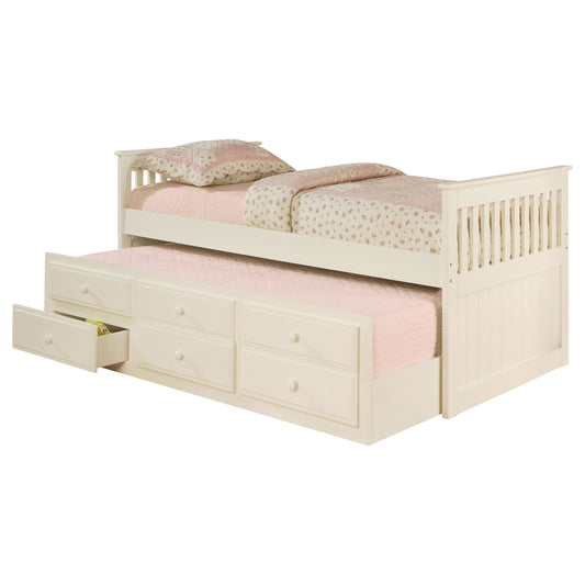 Rochford 3-drawer Twin Bed with Captains Trundle White