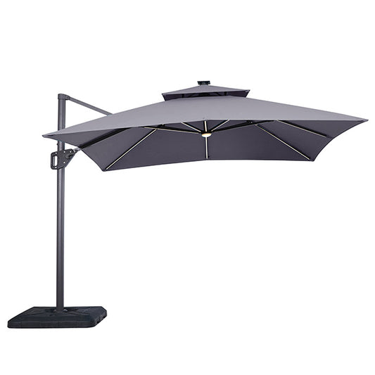 Sano - 10 Ft Square Umbrella w/ Double Top w/ LED Light + 37" Large Base