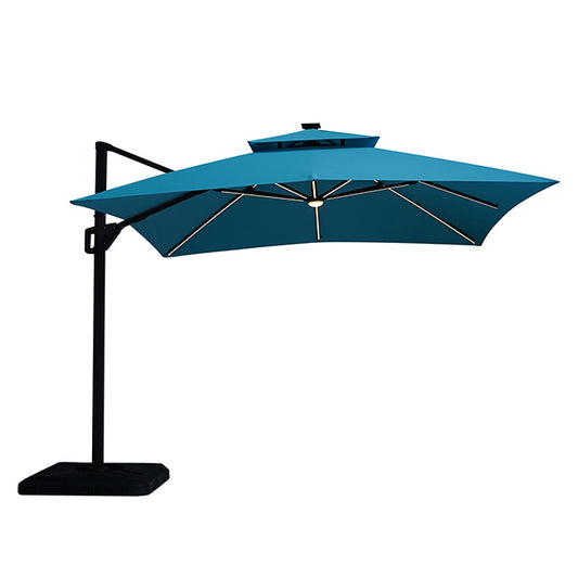 Sano - 10 Ft Square Umbrella w/ Double Top w/ LED + 37" Large Base