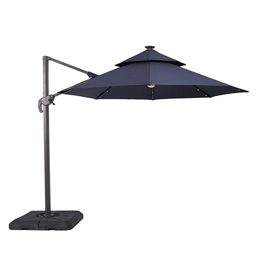 Nuti - 10 Ft Round Umbrella w/ LED Light + 37" Large Base