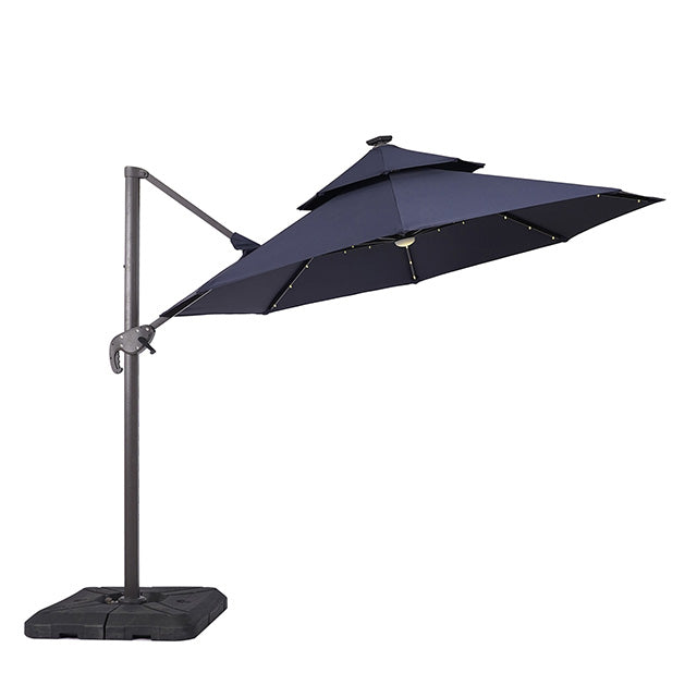 Nuti - 10 Ft Round Umbrella w/ LED Light + 37" Large Base