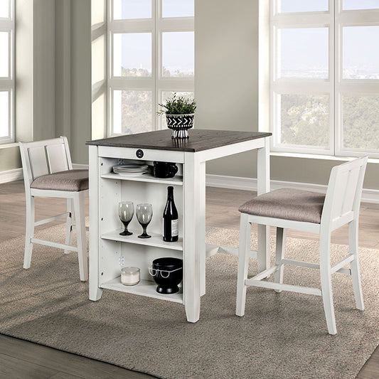 Lescles - 3 Pc Counter Ht Set (1 Table + 2 Chairs)