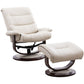 KNIGHT - OYSTER MANUAL RECLINING SWIVEL CHAIR AND OTTOMAN