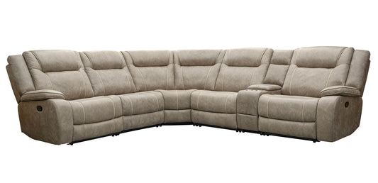 BLAKE - DESERT TAUPE 6PC MODULAR RECLINING SECTIONAL WITH CONSOLE