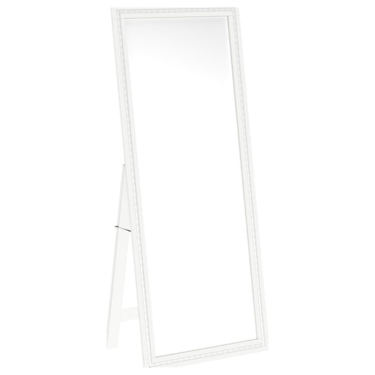 Windrose Full Length Floor Standing Tempered Mirror with LED Lighting White