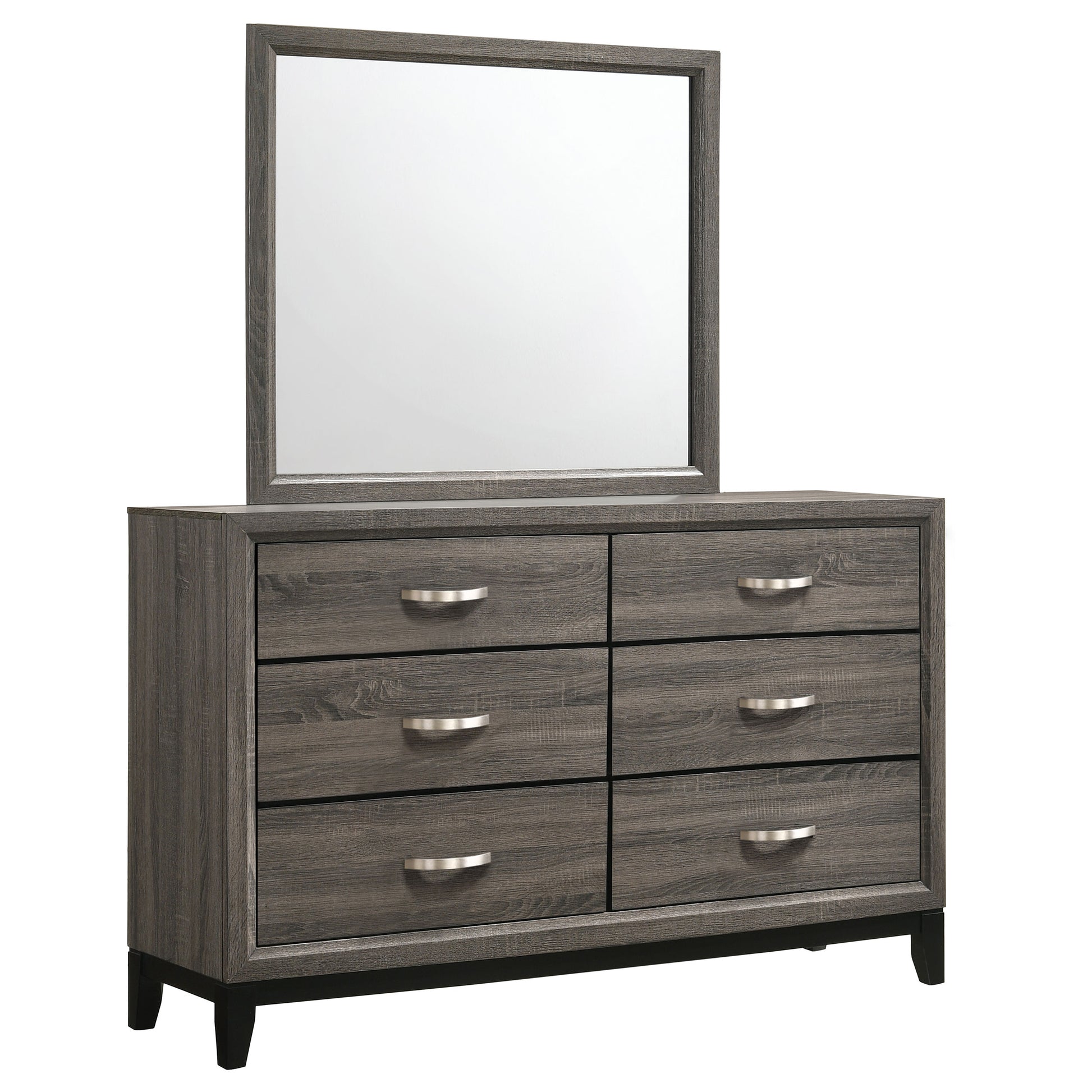 Watson 6-drawer Dresser with Mirror Grey Oak Furniture World (Las Vegas) Watson 6-drawer Dresser with Mirror Grey Oak Furniture World (Las Vegas)