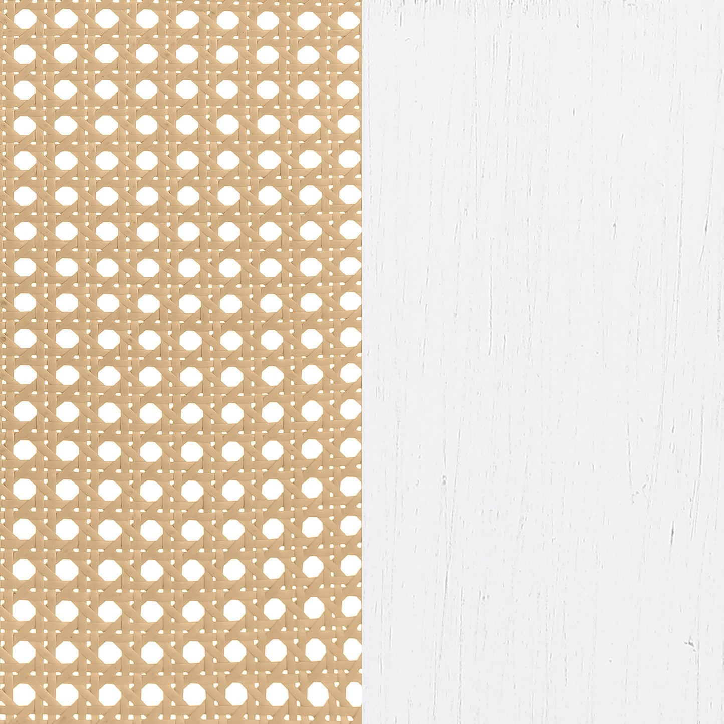 Lanewood Open Cane Webbing Metal Queen Bed White