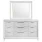 Marmore 9-drawer Dresser and LED Mirror White