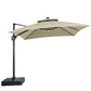 Aurora - 10 Ft Square Umbrella w/ Double Top w/ LED Light + 37" Large Base