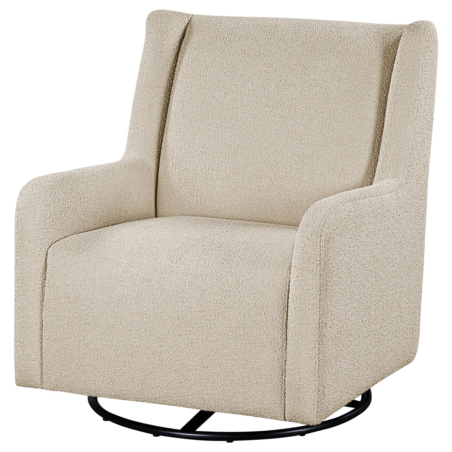 Serra Boucle Upholstered Swivel Glider Sandy Beige