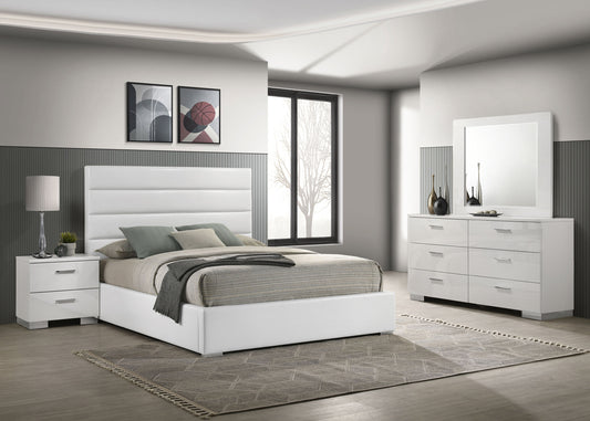 Felicity 4-piece Queen Bedroom Set White High Gloss